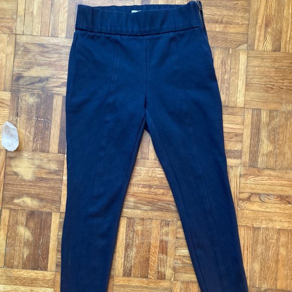 Navy Blue GAP Cotton Blend Side Zip Cropped Leggings Size Small Petite - Picture 2 of 7